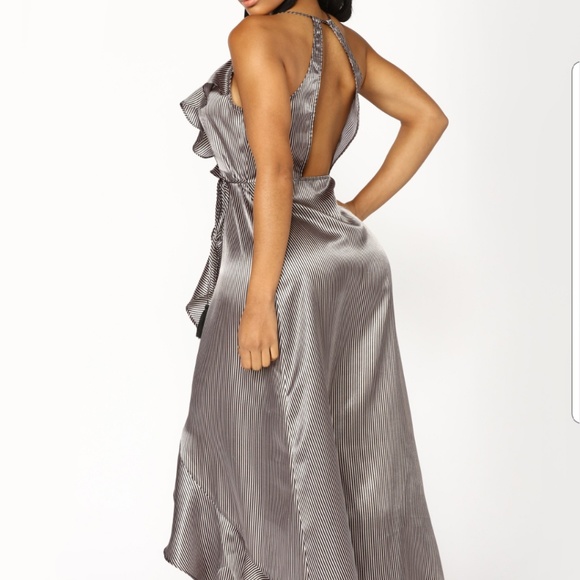 Pinstripe Wrap Dress - Picture 4 of 6